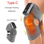 Electric Heated Vibration Knee Massage Physiotherapy Pad 3 in 1 Massager for Shoulder Elbow Hot Compress Pain Relief